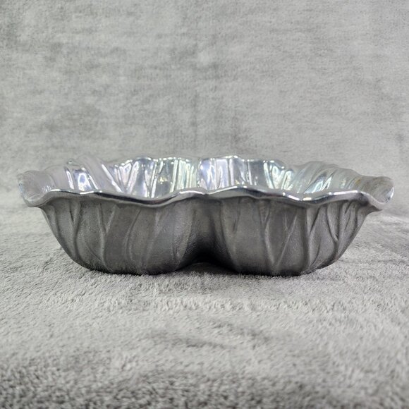 Vintage Anchor Hocking Leaf-Shaped Silver Dish - Picture 4 of 11